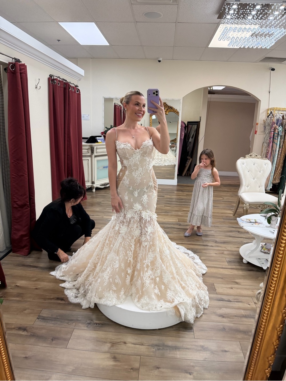 Sheer Lace Mermaid Wedding Dress in Ivory - Picture 2 of 6